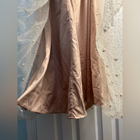 BHLDN Anthropologie Anya Pearl Sparkle Dress Midi Strapless Bridal Size 2 - Picture 8 of 10